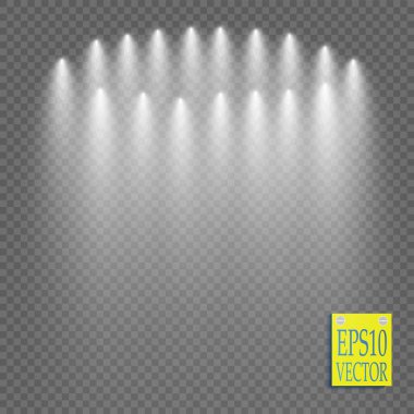 Vektör projektör. Sahne. Işık efektleri