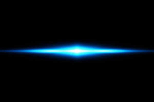 Astratto linee di luci blu su sfondo nero vettoriale illustrazione. Un lampo luminoso di luce sulla linea — Vettoriale Stock