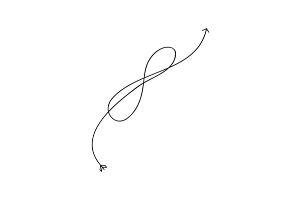 Cupids arrow in the form of an infinity sign. Wedding element for mobile concept and web application illustration. Thin line icon for design and development of websites, applications. Premium icon on — ストックベクタ