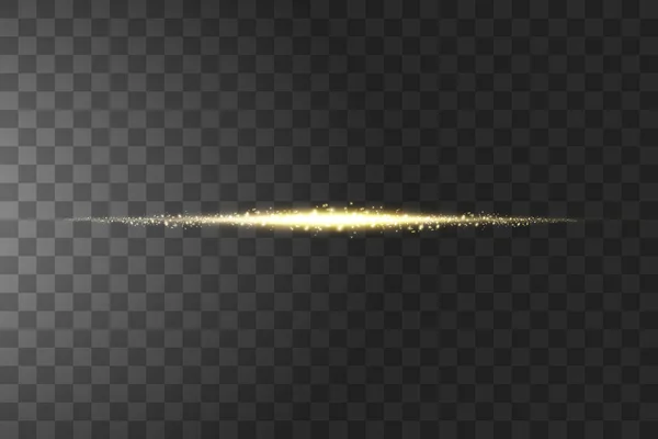 Glow isolated golden transparent effect, lens flare, explosion, glitter, line, sun flash, spark and stars. For illustration template art design, banner for Christmas celebrate, magic flash energy ray — Stock Vector