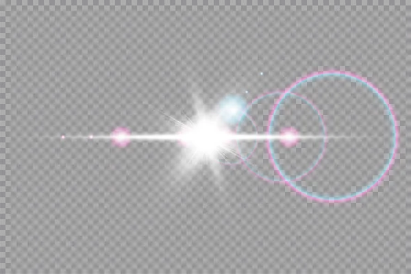 Vector transparante zonlicht speciale lens flare lichteffect. Zon geïsoleerd op transparante achtergrond. Lichte gloed, effect — Stockvector