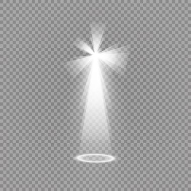 Işık kaynakları, konser ışıkları, spot ışıkları. Konser ışıkları ve ışık, web tasarımı illüstrasyonu için aydınlatılmış spot ışıkları.