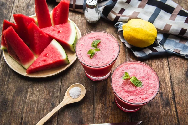 Batido de mistura de frutas de melancia para refrescar a saúde para beber — Fotografia de Stock