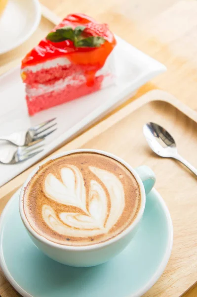 coffee heart cup on wood table in coffe shop cafe