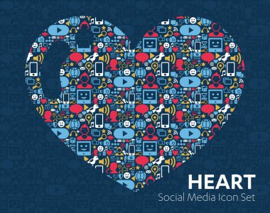 Social Media Icons heart love related man clipart