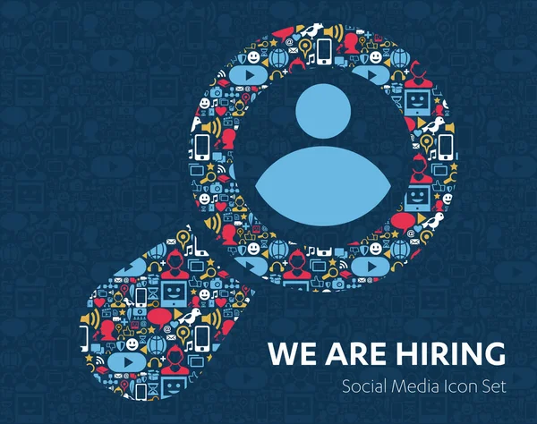 Social Media Icons Hiring new Employee Search Lens man