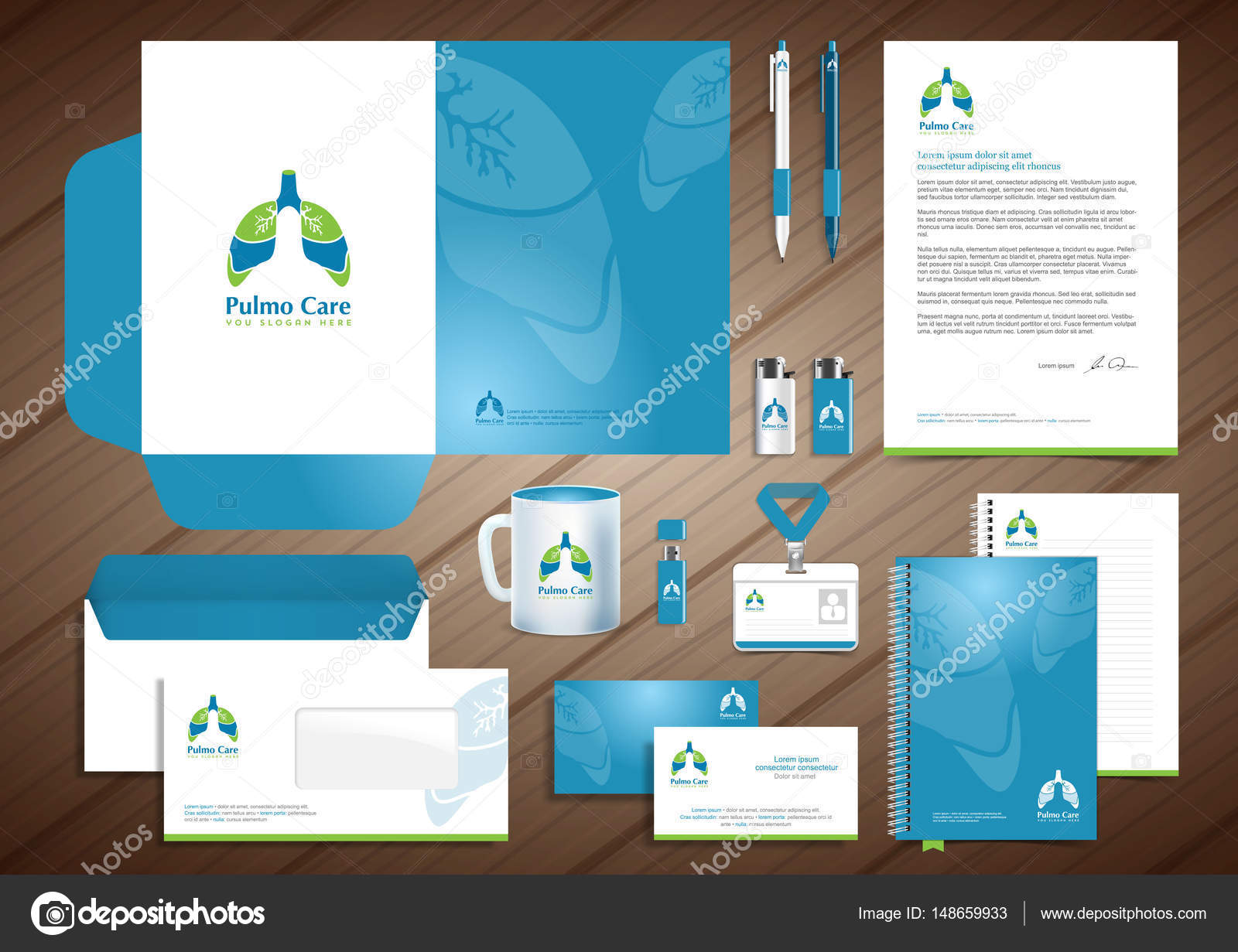 Lungs medical diagnostic center vector logo template, corporate
