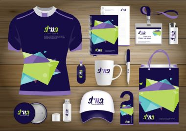 Hediye öğeleri iş kurumsal kimlik, vektör soyut renk promosyon Hatıra Eşyası tasarımı 