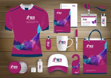 Hediye öğeleri iş kurumsal kimlik, vektör soyut renk promosyon Hatıra Eşyası tasarımı 