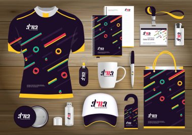 Hediye öğeleri iş kurumsal kimlik, vektör soyut renk promosyon Hatıra Eşyası tasarımı 