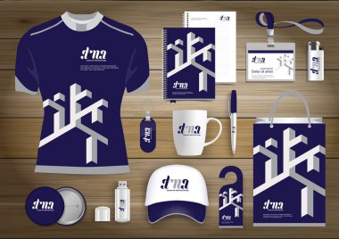 Hediye öğeleri iş kurumsal kimlik, vektör soyut renk promosyon Hatıra Eşyası tasarımı 