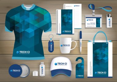 Hediye öğeleri iş kurumsal kimlik, vektör soyut renk promosyon Hatıra Eşyası tasarımı 