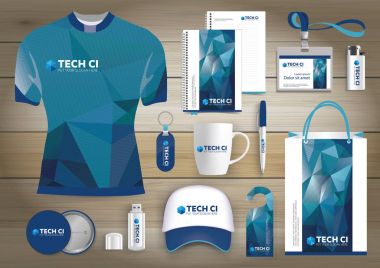 Hediye öğeleri iş kurumsal kimlik, vektör soyut renk promosyon Hatıra Eşyası tasarımı 