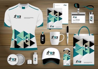 Hediye öğeleri iş kurumsal kimlik, vektör soyut renk promosyon Hatıra Eşyası tasarımı 