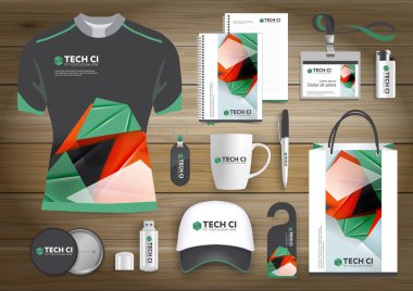 Hediye öğeleri iş kurumsal kimlik, vektör soyut renk promosyon Hatıra Eşyası tasarımı 