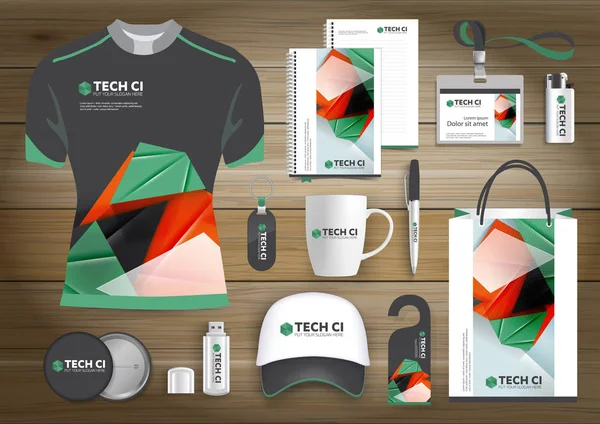 Hediye öğeleri iş kurumsal kimlik, vektör soyut renk promosyon Hatıra Eşyası tasarımı 