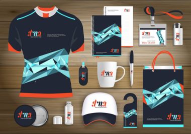 Vektör soyut teknoloji spor tasarımı ile origami öğeleri hediye öğeler kurumsal kimlik