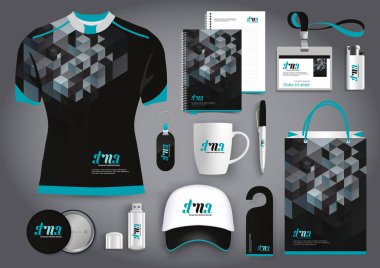 Vektör soyut teknoloji spor tasarımı ile origami öğeleri hediye öğeler kurumsal kimlik