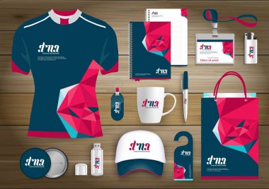 Vektör soyut teknoloji spor tasarımı ile origami öğeleri hediye öğeler kurumsal kimlik