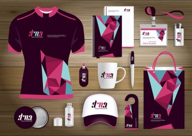 Vektör soyut teknoloji spor tasarımı ile origami öğeleri hediye öğeler kurumsal kimlik