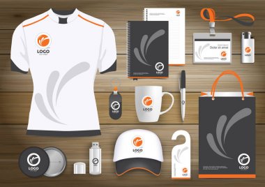 Vektör soyut teknoloji tıbbi spor tasarım origami öğelerle hediye öğeler kurumsal kimlik, mavi, turuncu, sarı