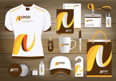 Vektör soyut teknoloji tıbbi spor tasarım origami öğelerle hediye öğeler kurumsal kimlik, mavi, turuncu, sarı