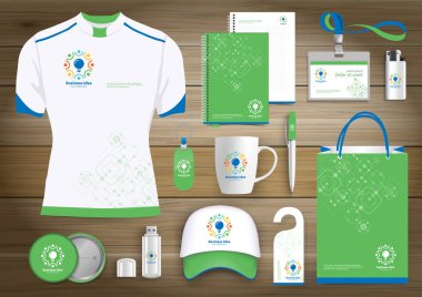 Hediyelik eşyalar, renk promosyon Hatıra Eşyası tasarım teknoloji hatları ile kurumsal kimlik bağlantı için ağ. Kırtasiye seti, dijital teknoloji şablon