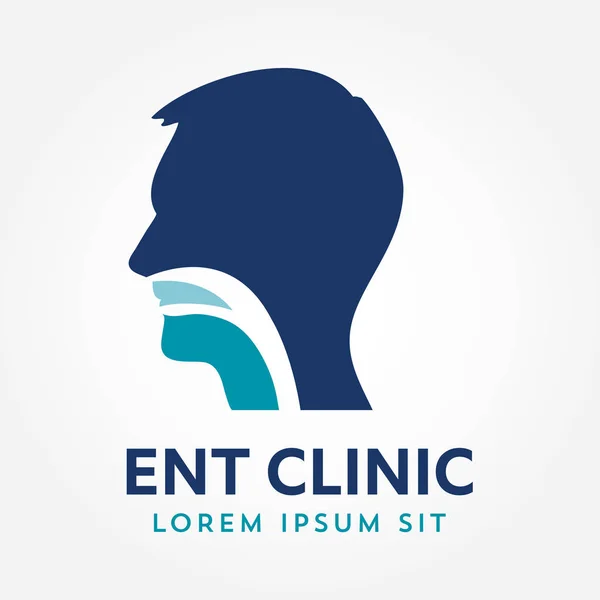 ENT logo template. Head for ear, nose, throat doctor specialists. logo concept. Line vector icon. Editable stroke. Flat linear illustration isolated on white background — Stock Vector