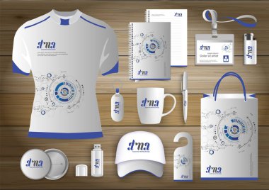 Hediyelik eşyalar, renk promosyon Hatıra Eşyası tasarım teknoloji hatları ile kurumsal kimlik bağlantı için ağ. Kırtasiye seti, dijital teknoloji şablon