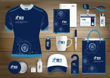 Hediyelik eşyalar, renk promosyon Hatıra Eşyası tasarım teknoloji hatları ile kurumsal kimlik bağlantı için ağ. Kırtasiye seti, dijital teknoloji şablon