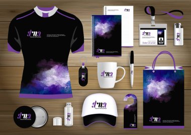 Hediye öğeleri güzellik iş kurumsal kimlik, vektör soyut renk promosyon Hatıra Eşyası tasarımı çapraz çizgiler için origami elemanları ile. bağlantı dijital teknoloji şirketi kırtasiye seti, 