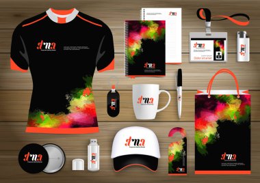 Hediye öğeleri güzellik iş kurumsal kimlik, vektör soyut renk promosyon Hatıra Eşyası tasarımı çapraz çizgiler için origami elemanları ile. bağlantı dijital teknoloji şirketi kırtasiye seti, 