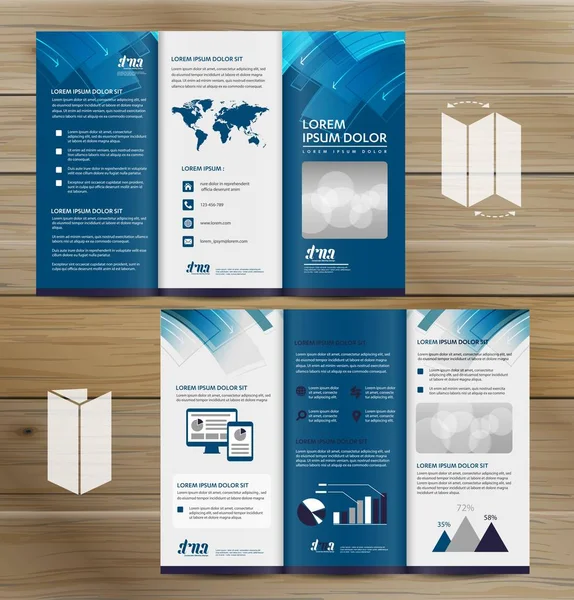 Tri-Fold Brochure Mock-up, Realistic Rendering of Tri-Fold Brochure Background, 3D Illustration. abstract business tri fold Leaflet Flyer vector design set, three fold presentation layout a4 size
