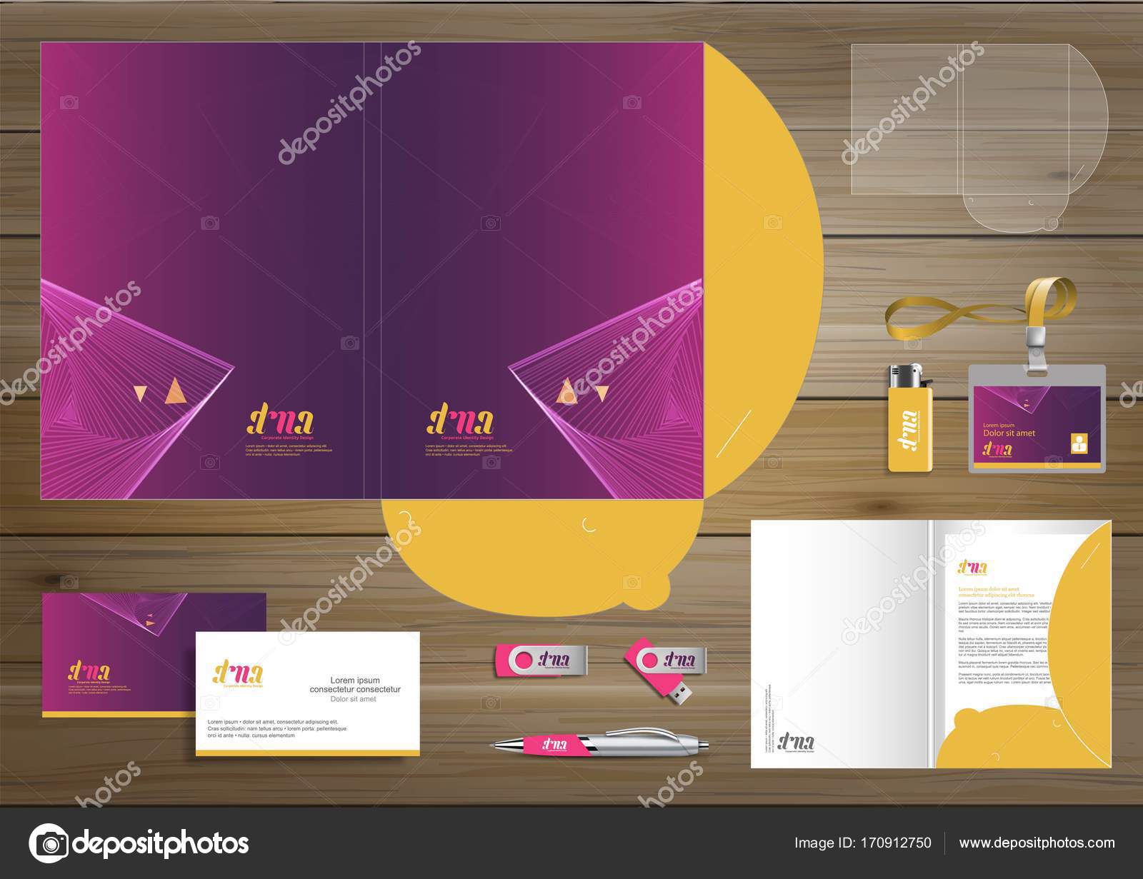 folder template design for digital technology company element of