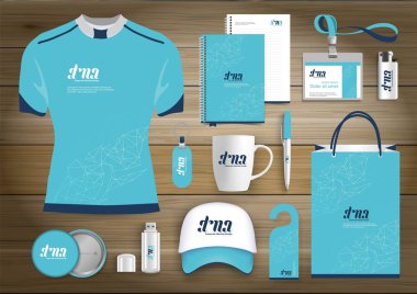 Vektör soyut Kırtasiye düzenlenebilir kurumsal kimlik tasarım şablonu, Hediyelik eşyalar iş renk promosyon Hatıra Eşyası öğeleri. dijital teknoloji kırtasiye seti bağlantı, 