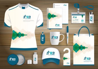 Hediye öğeleri iş kurumsal kimlik, vektör soyut renk promosyon Hatıra Eşyası tasarımı çapraz çizgiler için origami elemanları ile. bağlantı dijital teknoloji şirketi kırtasiye seti, 