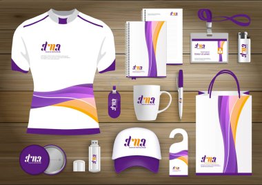 Hediye öğeleri iş kurumsal kimlik, vektör soyut renk promosyon Hatıra Eşyası tasarımı çapraz çizgiler için origami elemanları ile. bağlantı dijital teknoloji şirketi kırtasiye seti, 