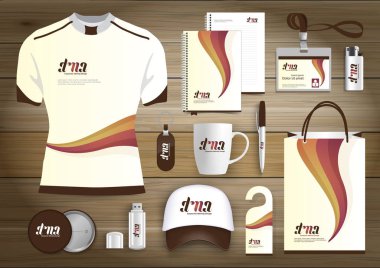 Hediye öğeleri iş kurumsal kimlik, vektör soyut renk promosyon Hatıra Eşyası tasarımı çapraz çizgiler için origami elemanları ile. bağlantı dijital teknoloji şirketi kırtasiye seti, 