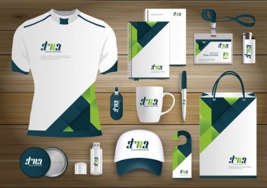 Hediye öğeleri iş kurumsal kimlik, vektör soyut renk promosyon Hatıra Eşyası tasarımı çapraz çizgiler için origami elemanları ile. bağlantı dijital teknoloji şirketi kırtasiye seti, 