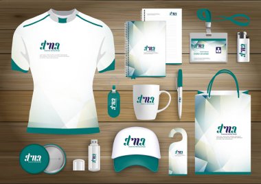 Hediye öğeleri iş kurumsal kimlik, vektör soyut renk promosyon Hatıra Eşyası tasarımı çapraz çizgiler için origami elemanları ile. bağlantı dijital teknoloji şirketi kırtasiye seti, 