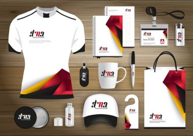 Hediye öğeleri iş kurumsal kimlik, vektör soyut renk promosyon Hatıra Eşyası tasarımı çapraz çizgiler için origami elemanları ile. bağlantı dijital teknoloji şirketi kırtasiye seti, 