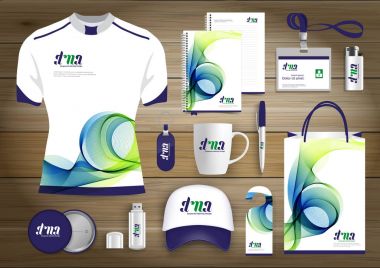 Hediye öğeleri iş kurumsal kimlik, vektör soyut renk promosyon Hatıra Eşyası tasarımı çapraz çizgiler için origami elemanları ile. bağlantı dijital teknoloji şirketi kırtasiye seti, 