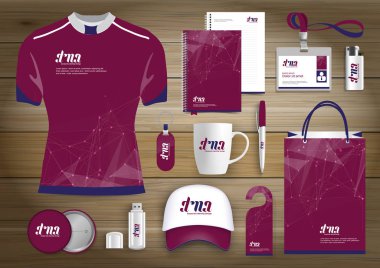 Hediye öğeleri iş kurumsal kimlik, vektör soyut renk promosyon Hatıra Eşyası tasarımı çapraz çizgiler için origami elemanları ile. bağlantı dijital teknoloji şirketi kırtasiye seti, 