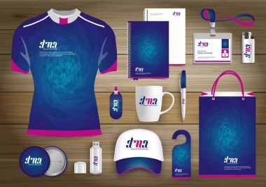 Hediye öğeleri iş kurumsal kimlik, vektör soyut renk promosyon Hatıra Eşyası tasarımı çapraz çizgiler için origami elemanları ile. bağlantı dijital teknoloji şirketi kırtasiye seti, 