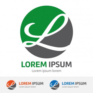 L harfi Logo tasarım şablonu