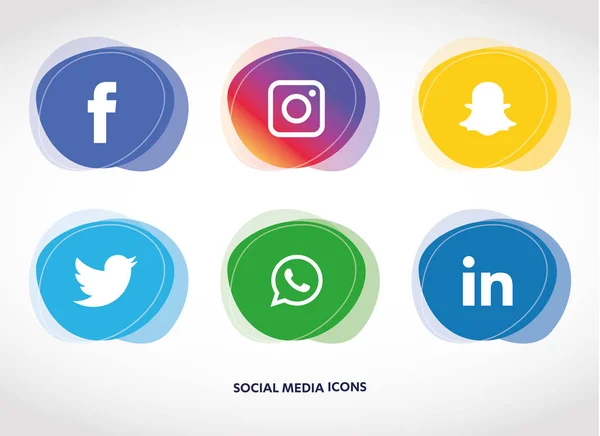 Social Media Ikonen Gesetzt — Stockfoto