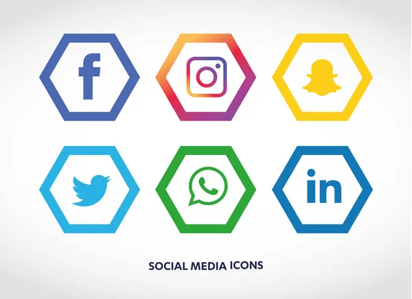 Social Media Ikonen Gesetzt — Stockfoto