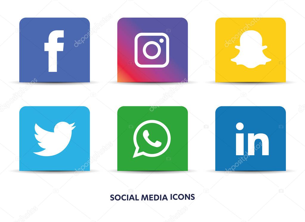 Social Media Icons Set Facebook Instagram Whatsapp ...