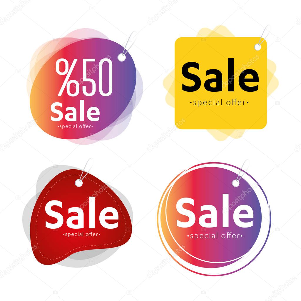 Sale label vector set , shop isolated Stickers, icons, signs, tag , illustrations, shopping