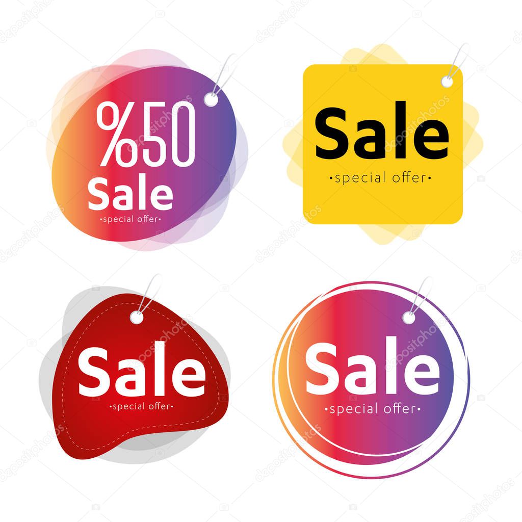 Sale label vector set , shop isolated Stickers, icons, signs, tag , illustrations, shopping
